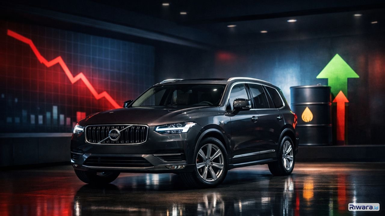 SUV premium Volvo Car AB sepertiSUV premium Volvo Car AB seperti Volvo XC90 di showroom, di tengah tekanan penurunan permintaan akibat lonjakan harga bahan bakar dan dampak konflik Iran terhadap ekonomi global